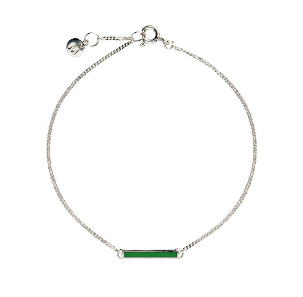 Green Little Bar of Strength Wrist (Sterling Silver) melissacurry