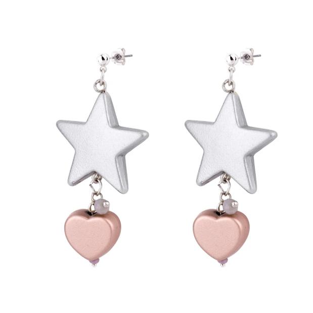 Star-Heart Drop Earrings