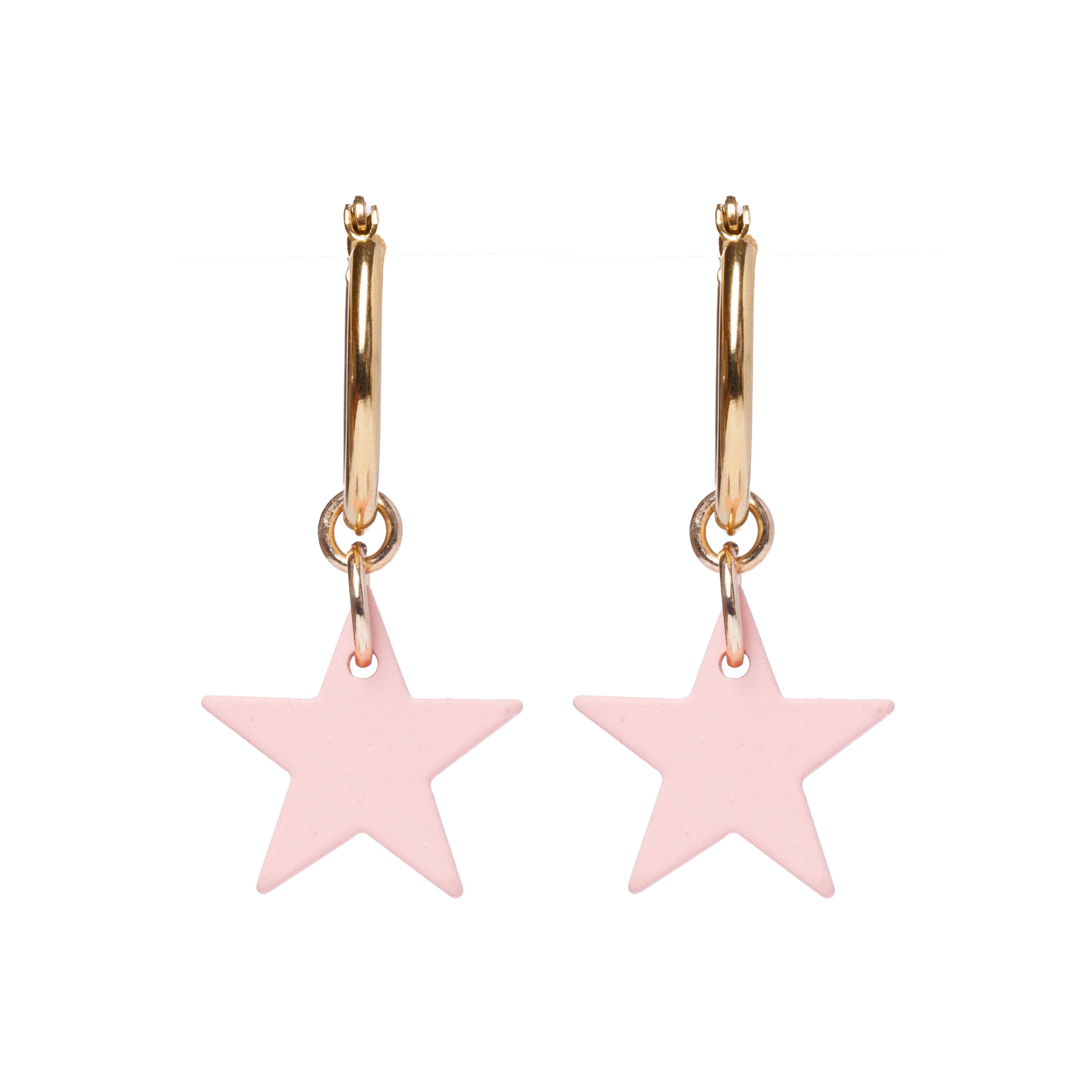 Pink Star Hoop Earrings | Mini Star Hoops - Melissacurry - melissacurry