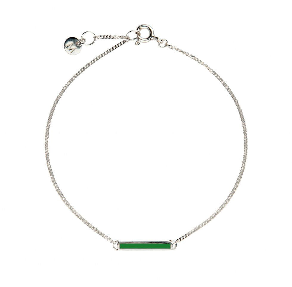 Green Little Bar of Strength - Wrist (Sterling Silver) - melissacurry