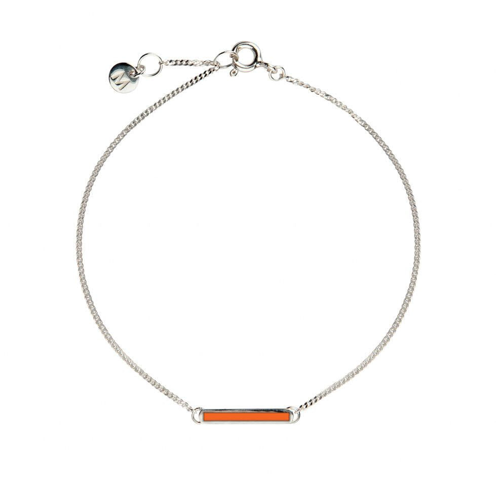Orange Little Bar of Strength - Wrist (Sterling Silver) - melissacurry