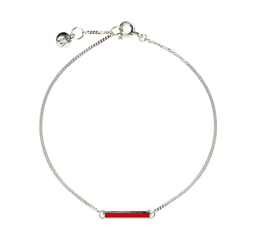 Red Little Bar of Strength - Wrist (Sterling Silver) - melissacurry
